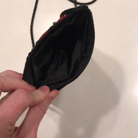 Floral Embroidered Velvet & Satin Crossbody Bag - Picture 4 of 5